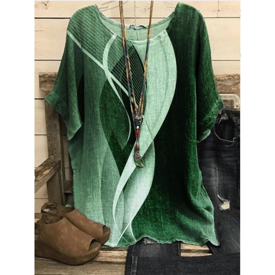 Весна Лето Топы Женские Повседневные 3D Кошка Животное Принт Футболка Винтаж Свободная Футболка С Коротким Рукавом Плюс Размер