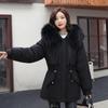 FASHION Drawstring Cotton-padded Women's Medium and Long Added Jacket Korean Version Loose Down Cotton-padded Winter Coat Clothes