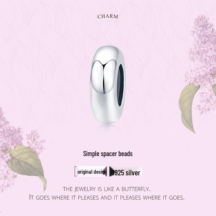 Aifle Sterling Silver S925 Spacer Beads - DIY Jewelry Accessories for Bracelets