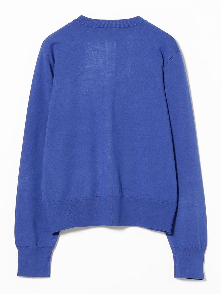B:MING LIFE STORE by BEAMS Women's Long Sleeve Knit Cardigan with Design Buttons, Blue/Free Size