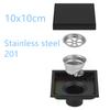 1 шт. 10x10 см. Невидимый боковой слив из нержавеющей стали, скрытый слив для пола, двухцветный матовый слив для пола в ванной комнате