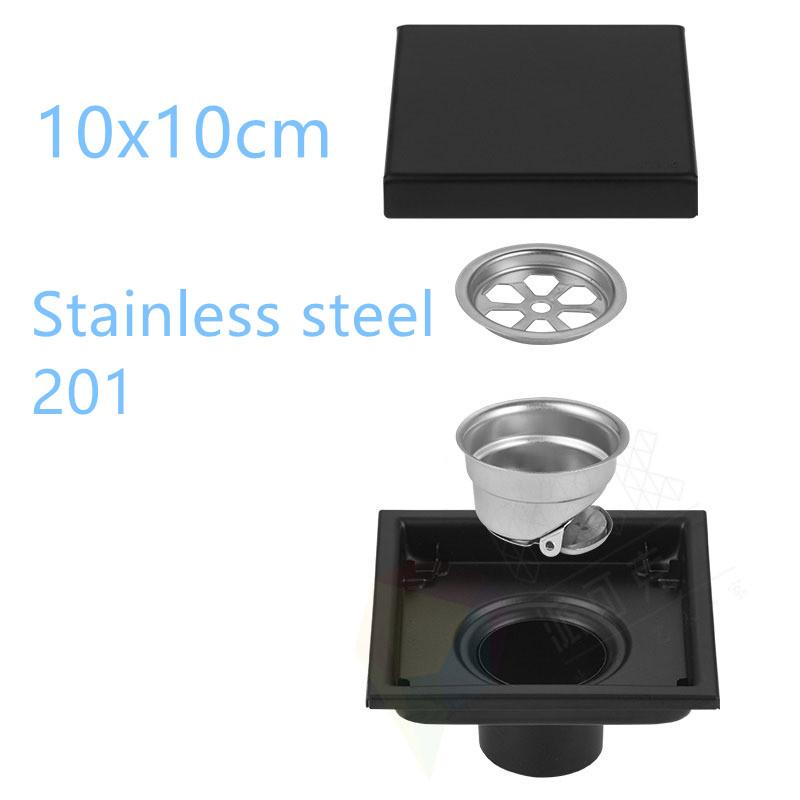 1 шт. 10x10 см. Невидимый боковой слив из нержавеющей стали, скрытый слив для пола, двухцветный матовый слив для пола в ванной комнате