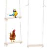 Pet Chicken Large Parrot Pinevood Качели Подставка Бар Игрушка Безопасность Жевание Кусание Игра