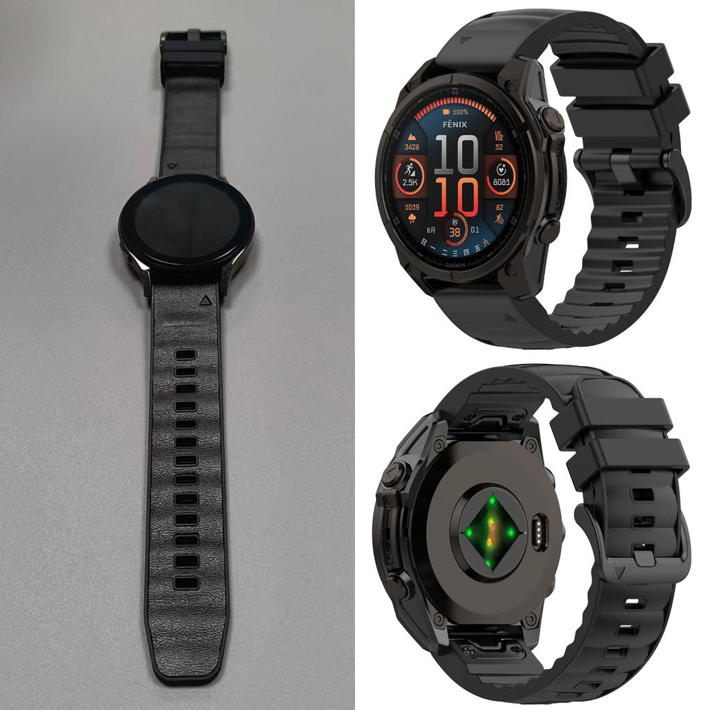 Ремешок QuickFit 22 мм 26 мм для Garmin Fenix 8 Pro 7 7X Forerunner 970 965 Enduro 3 Epix Gen 2 Quatix 8 Кожаный силиконовый браслет