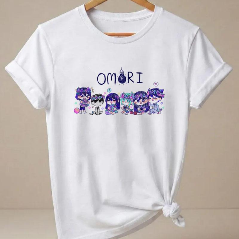 Omori TShirt Otaku Anime T Shirt Unisex Girl Short Sleeve Tshirt Round Neck Printed Graphic Tees Unisex Clothing Tops