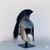 Medieval Troy Achilies Helmet Black with Horsehair Plume, Greek Corinthian Spartan Helmet, Warrior Cosplay Collectible Gift