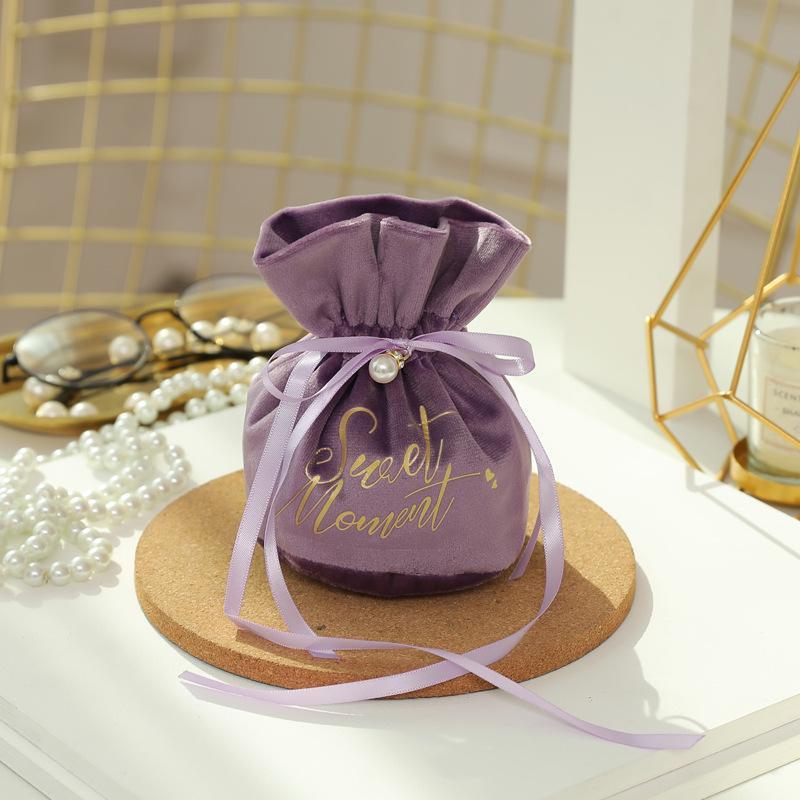 1 шт., креативная свадебная бархатная пряжа, подарочная сумка для конфет, мини-сумочка для рождественских украшений с жемчугом