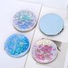 Портативное двухстороннее складное косметическое зеркало с перетекающим сверкающим песком, женские подарки, мини-зеркало для макияжа, компактные карманные зеркала