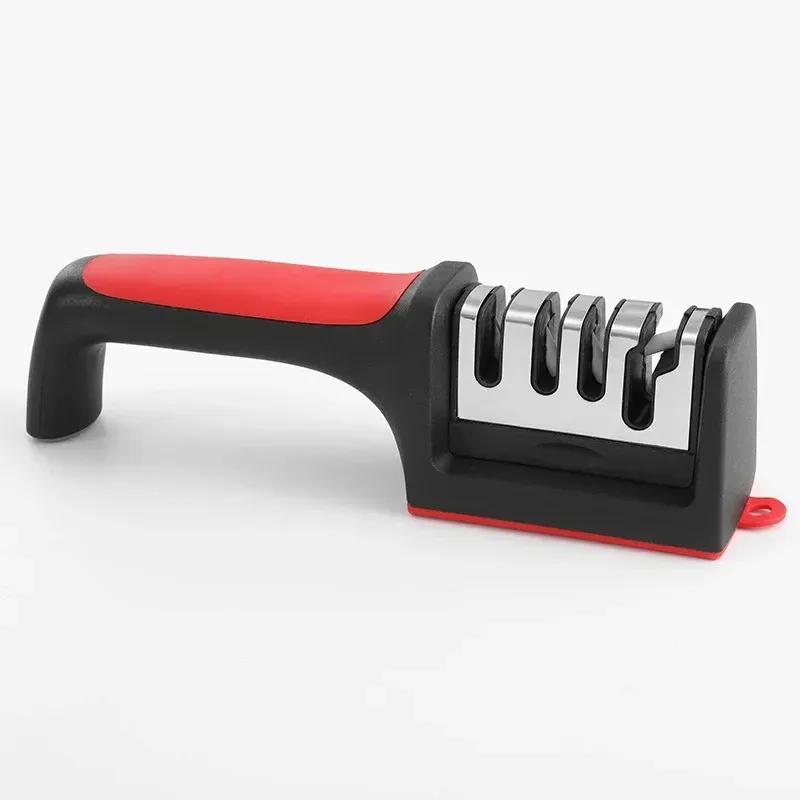 2024 НОВЫЙ НОВЫЙ Точилка для ножей Ручная Многофункциональная Тип 3/4 ступени Инструменты для быстрой заточки Нескользящая основа Кухонные ножи Аксессуары нож