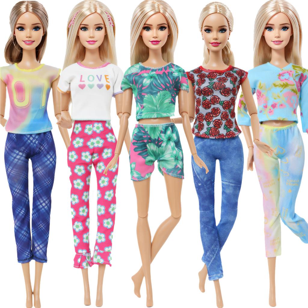 Fashion Mixed Style Outfits Colorful Wedding Party Dress T-shirt Trousers DIY Accessories Clothes for 11.5'' Doll Kids Toy