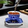 Vintage Master Cup, 1 Blue and White Porcelain Teacup, Small Tea Bowl, Ceramic Kung Fu Set, Gold Edged Tea Bowl, Single Cup