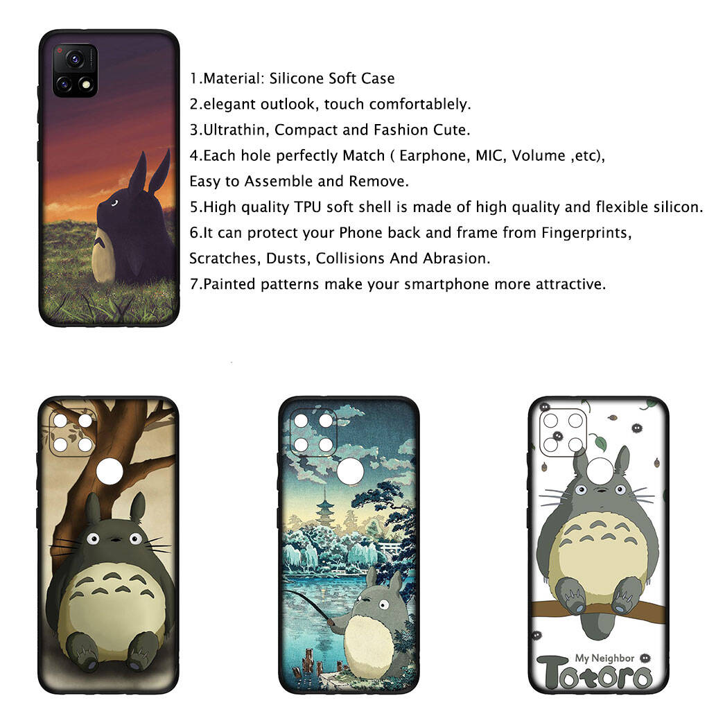 Чехол для iPhone 17 16 15 Xiaomi Poco Redmi Note 14 13 12 11 Pro Max 9 16e Samsung Galaxy S25 S24 S23 A05 A56OPPO Huawei Аниме Тоторо Чехол для телефона