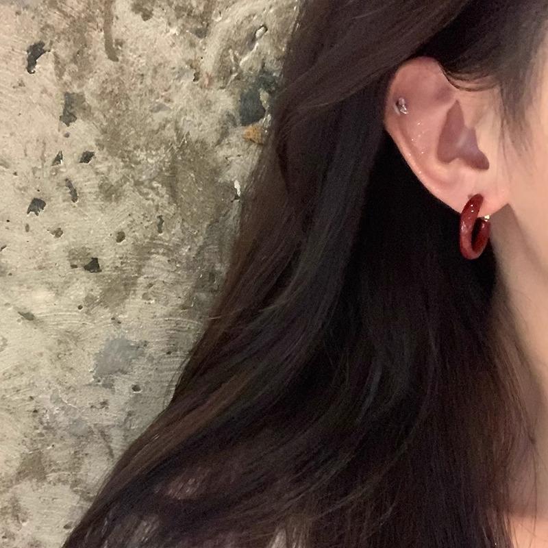 Серьги-кольца Ankola Red Hoop в стиле ретро в Гонконге: Коллекция осень/зима для женщин — элегантные, высококлассные, эффектные украшения