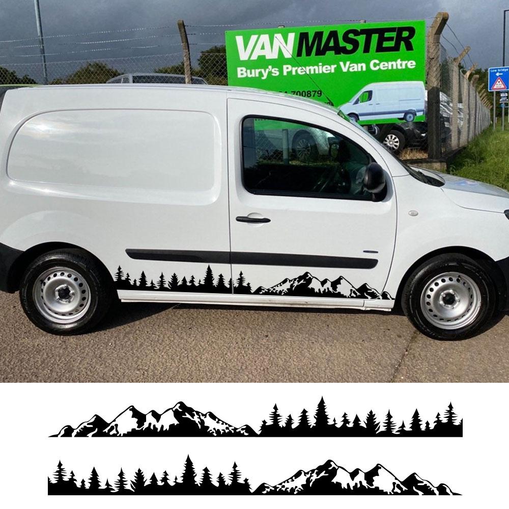 2PCS Car Side Door Stickers For Mercedes Benz Citan 109 Tuning Accessories Camper Van Mountain Graphics Vinyl Film