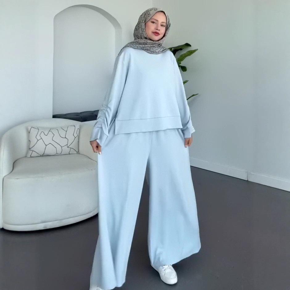 2025 Autumn Sporty Casual Women's Two-Piece: Long Sleeve Top & Loose Pants