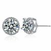 Round Zircon Stud Earrings For Women'S 2 Carat Earrings
