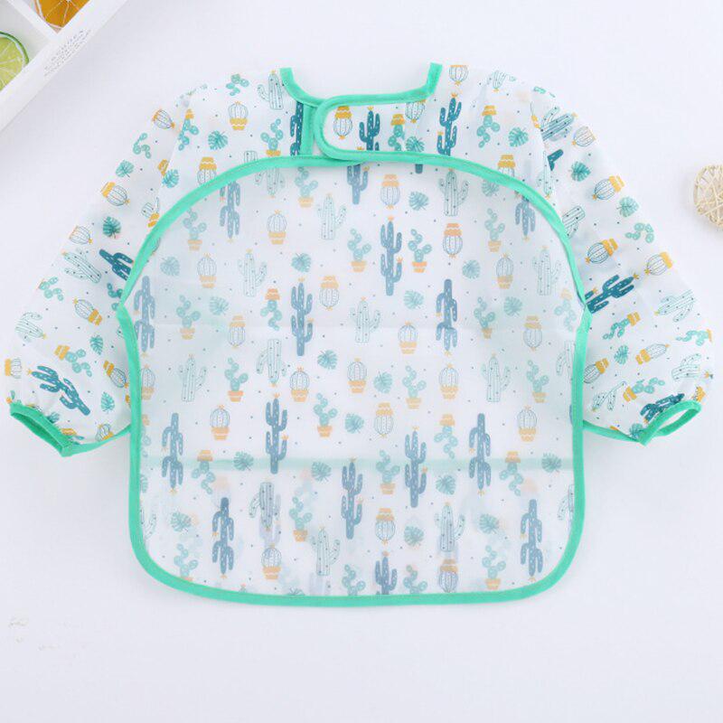 Детские нагрудники, водонепроницаемый фартук с длинными рукавами и мультяшным принтом, детские вещи для кормления