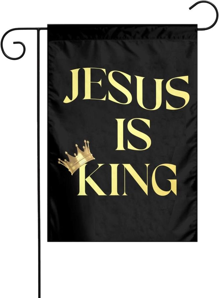 Jesus Is King Garden Seasonal ag 12x18 Inch Double Sided Printed for House Small Yard Welcome Outdoor Funny Decoration a IIC