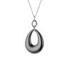 Necklace - Paula - 925 Sterling Silver Rhodium Plated - Black - Steel - Women