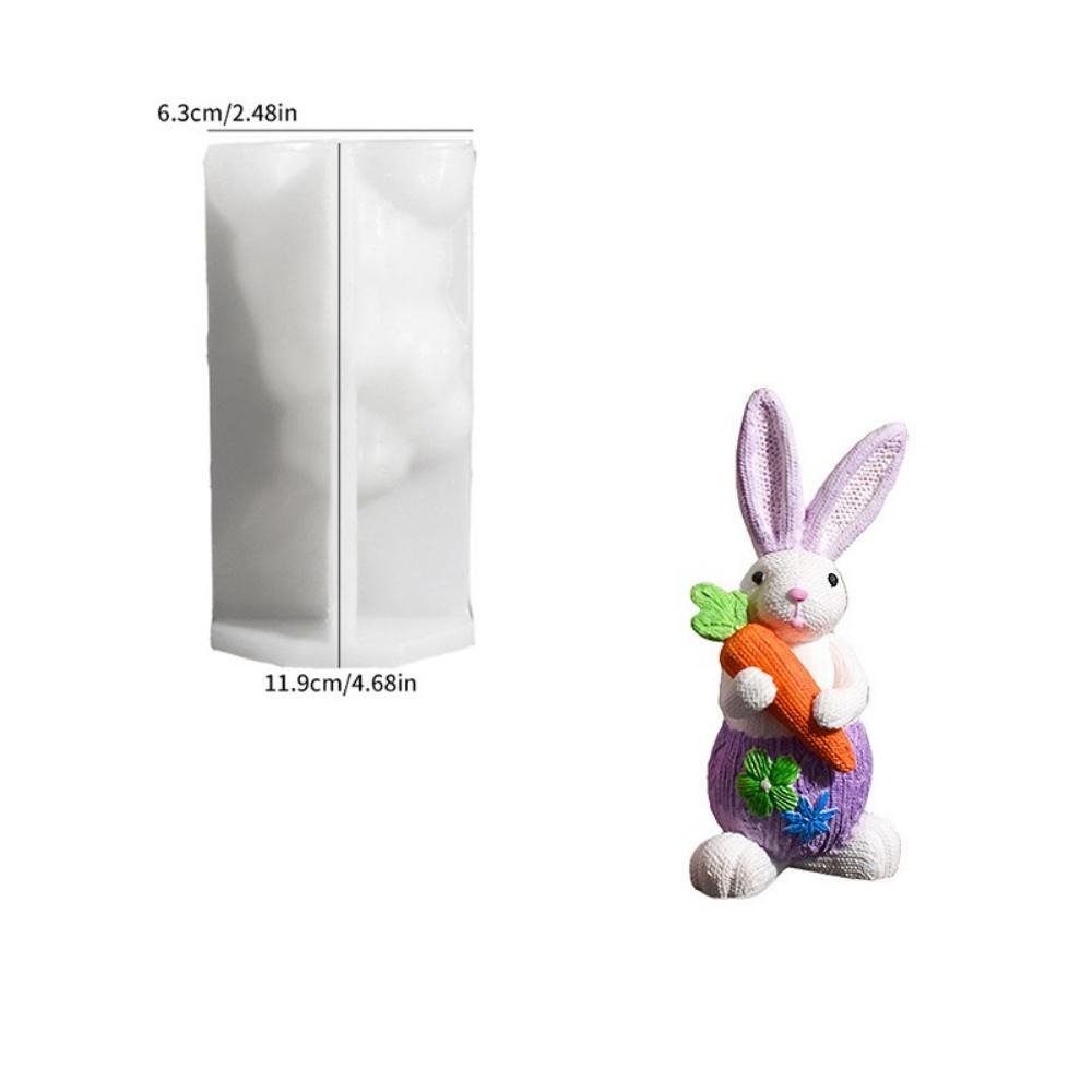 Пасхальная свеча для ароматерапии в силиконовой форме в виде кролика, обнимающего морковь, сделай сам, форма для гипса, эпоксидной смолы, для изготовления свечей и мыла, домашний декор