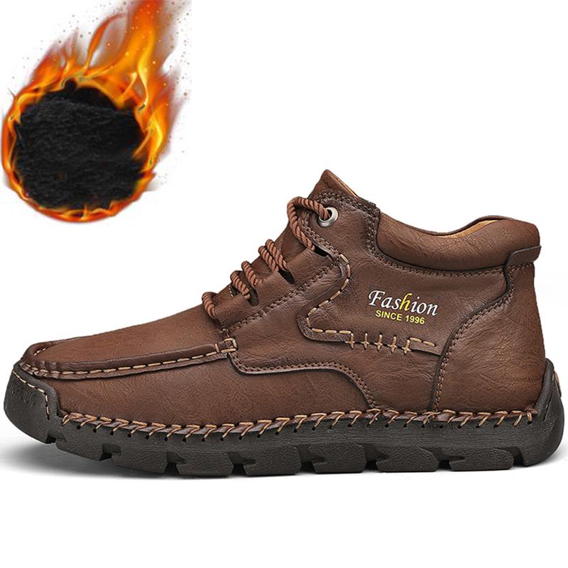 Spring/Autumn Men's Lace-up Large Size Retro Casual Shoes Casual Shoes Autumn/winter Plus Velvet Warm Handmade Ankle Boots