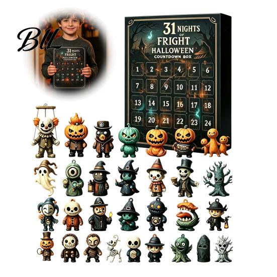 Countdown to Halloween Box Advent Calendar 2026, 31 Nights of Fright with Spooky Mini Figurines, Surprising for Home Desk Decor, Party Favors