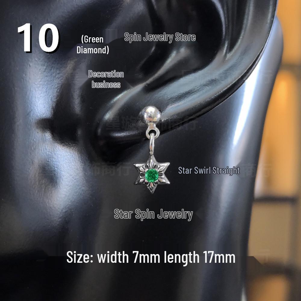 Новые висячие серьги G-Dragon с цветными бриллиантами для мужчин и женщин, белая медь, тайское серебро, серебряная игла s925