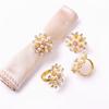 Napkin Rings Alloy Pearl Rhinestones Flower Napkin Buckle Home Wedding Party Dinner Xmas Decor