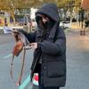 Новая Зимняя Средняя и Длинная Модная Хлопковая Одежда с Капюшоном Теплая Свободная Одежда-Хлеб Пальто Толстое