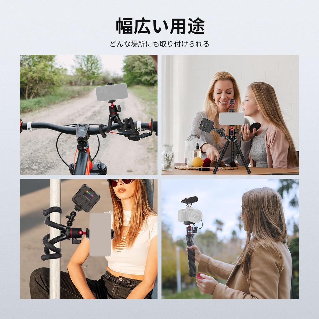 NEEWER Flexible Wiggly Mini Smartphone Tabletop Tripod with Smartphone Camera Adapter for Vlog Broadcasting Video Blog Compatible with iPhone GoPro 13