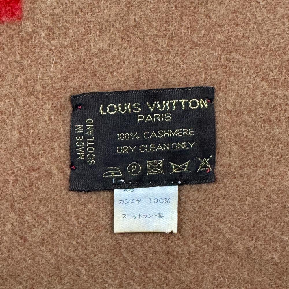 Louis Vuitton M71295 Логотип LV Узор Monogram Кашемир Шарф Baroda Красный кашемир Женский Б/у