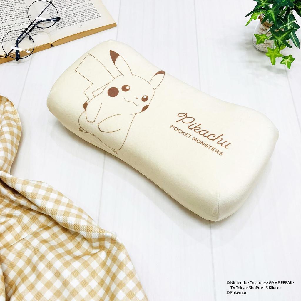 MORIPiLO Morishita подушка с эффектом памяти Pokemon Pikachu 15x31 см, поясничная поддержка, мягкая игрушка, подушка с изображением персонажей Pokemon, пастельно-желтая