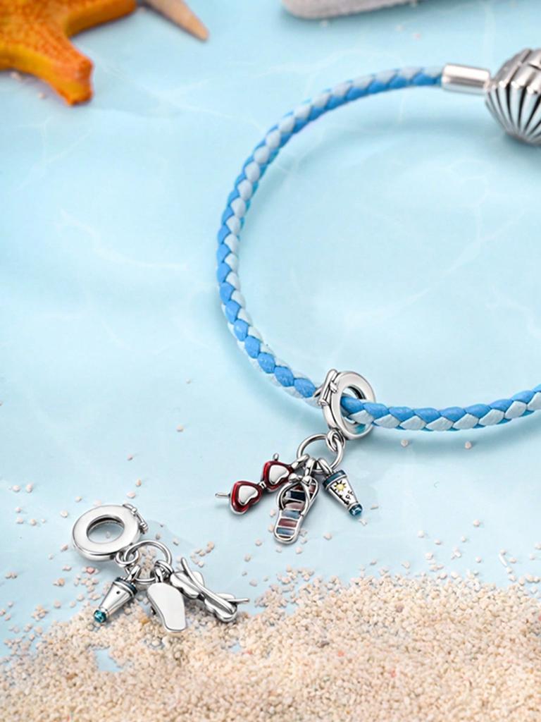 Шармы Plata Blue Ocean Beads Шарм с покрытием медью Подходит для шармов Медьоригинал Браслет Для изготовления ювелирных изделий DIY Шарм