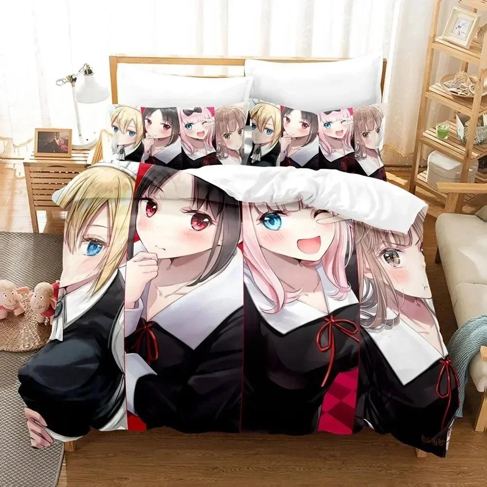 3D Printed Anime Kaguya-sama Love is War Bedding Set Bedroom Soft Modern Bedspreads Comefortable Duvet Cover Quilt Pillowcase