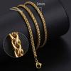 Gold Chain For Men Women Wheat Figaro Rope Cuban Link Chain Gold Filled Stainless Steel Necklaces Male Jewelry Gift
