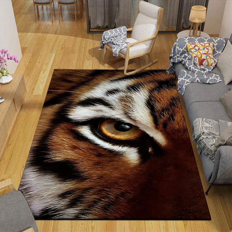 1Pc Tiger'S Gaze Closeup Rug, Office Carpet Indoor Outdoor Doormat, Non-Slip, Comfortable, Living, Christmas Halloween, Xmas Gift G1129