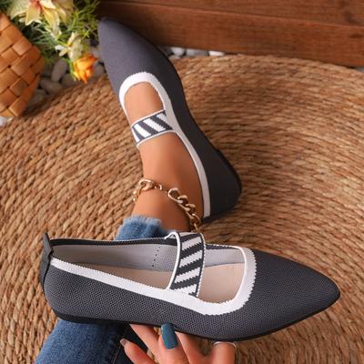 Женские балетки на плоской подошве, повседневные элегантные кроссовки на низком каблуке, женские удобные дышащие сетчатые рабочие мокасины с острым носком для женщин