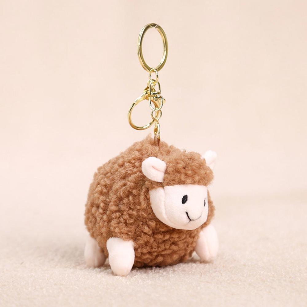 Lifelike Lamb Plush Keychain Plush Chubby Lamb Plush Toy Stuffed Animal Keyring  Bag Decoration