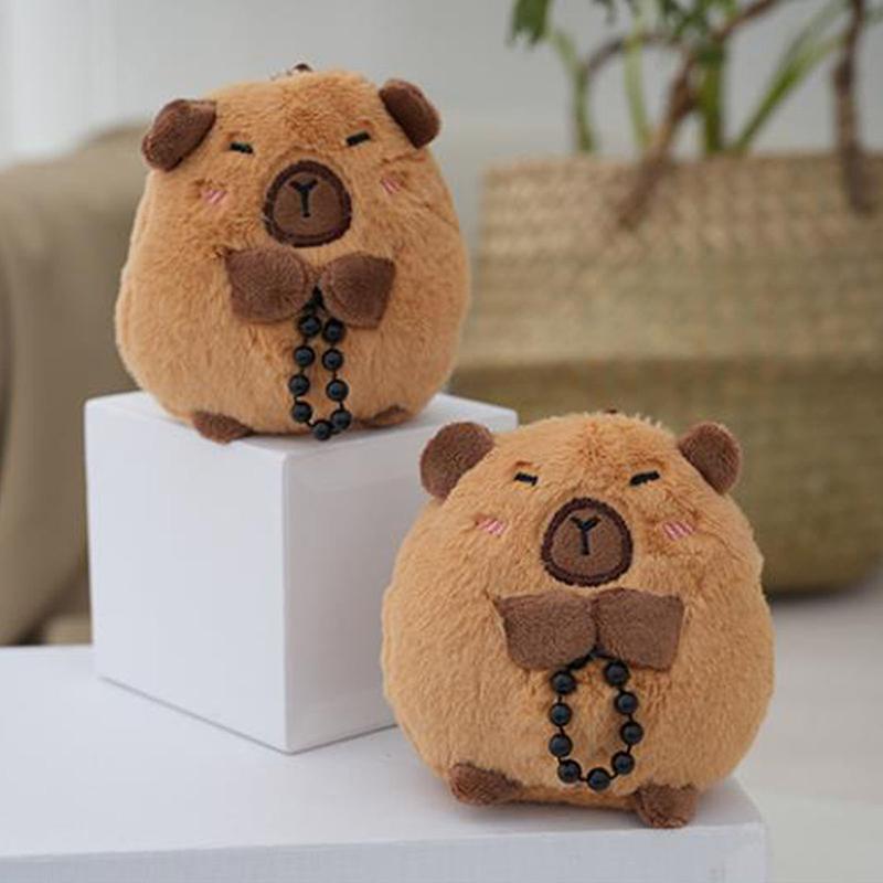 Милая мультяшная подвеска в виде капибары, плюшевая игрушка, сумка для куклы, подвесные украшения, настольные украшения для куклы, подвеска для автомобиля, милая кукла-брелок в виде капилы