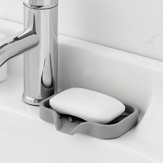 Мыльница, силиконовый поддон для раковины со сливным носиком, многоразовая, легко моющаяся, щетка для мытья столешницы, полка для хранения мыла, кухонный органайзер