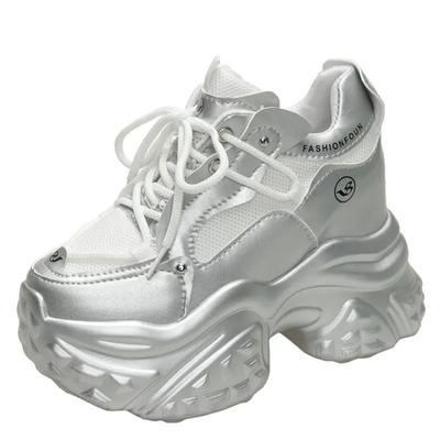 Мода 10СМ Новые 2024 Весна Осень Женские Дышащие Сетчатые Массивные Кроссовки Высокая Платформа Повседневная Обувь На Шнуровке Летняя Спортивная Обувь Женская