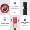 3pcs Red Magnetic Bit Support Tool Kit - Quick Release, 1/4" Universal Hex Shank, 2"-4"-6" (60mm-100mm-150mm) Drill Bit Holders