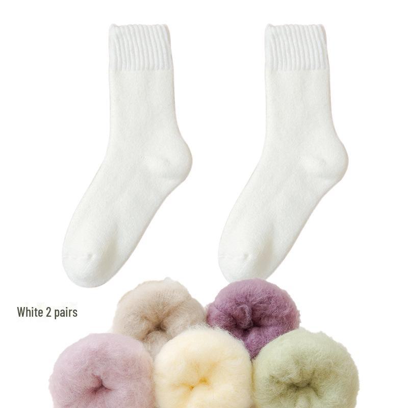 Женские флисовые носки Zhuji средней длины: Плотный, теплый бархат для осени/зимы — идеально подходит для сна и родов
