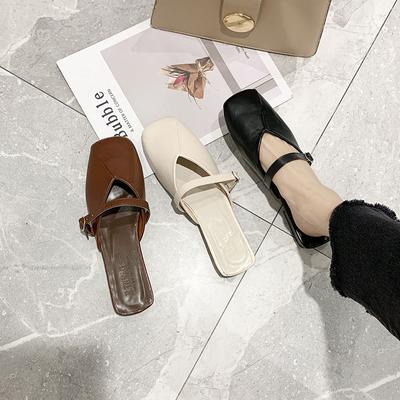 Slides Job Summer White Shoes for Women 2024 Low Healing Sandals Leather Mules Woman Slippers Y on Offer Luxury 39 Promotion W Shoes