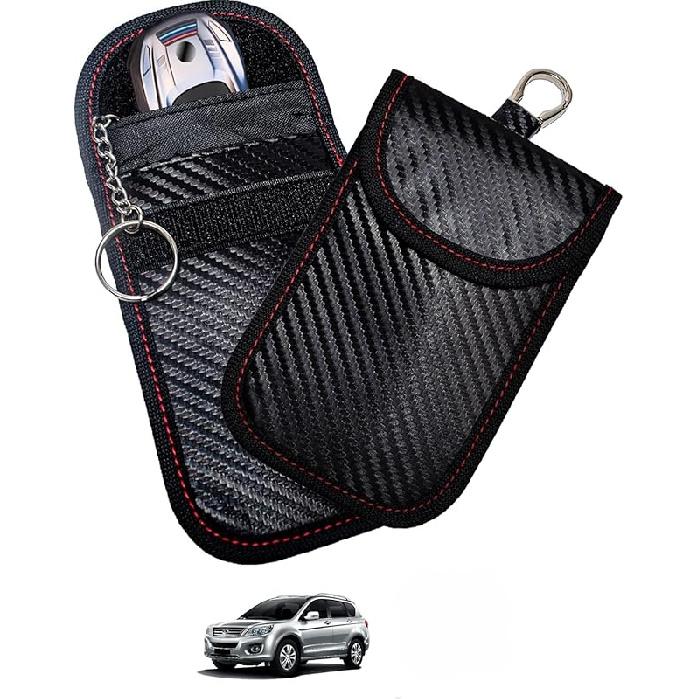 2 Pcs Faraday Bag For Car Keys, RFID Signal Blocking Pouch, Anti-Theft Key Fob Protector, Cell Phone Signal Blocker Case, Car Key Fob Cage (Small)