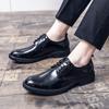 Fashion Versatile Black Casual Business Men's Leather Shoes Fashionable Minimalist Style Office Wedding Flats Male Hot Sellin Shoes