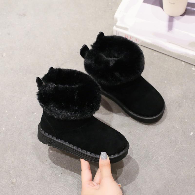 Зимние новые детские зимние сапоги для девочек, плюс бархатные короткие сапоги принцессы для девочек, теплая детская хлопковая обувь для детей