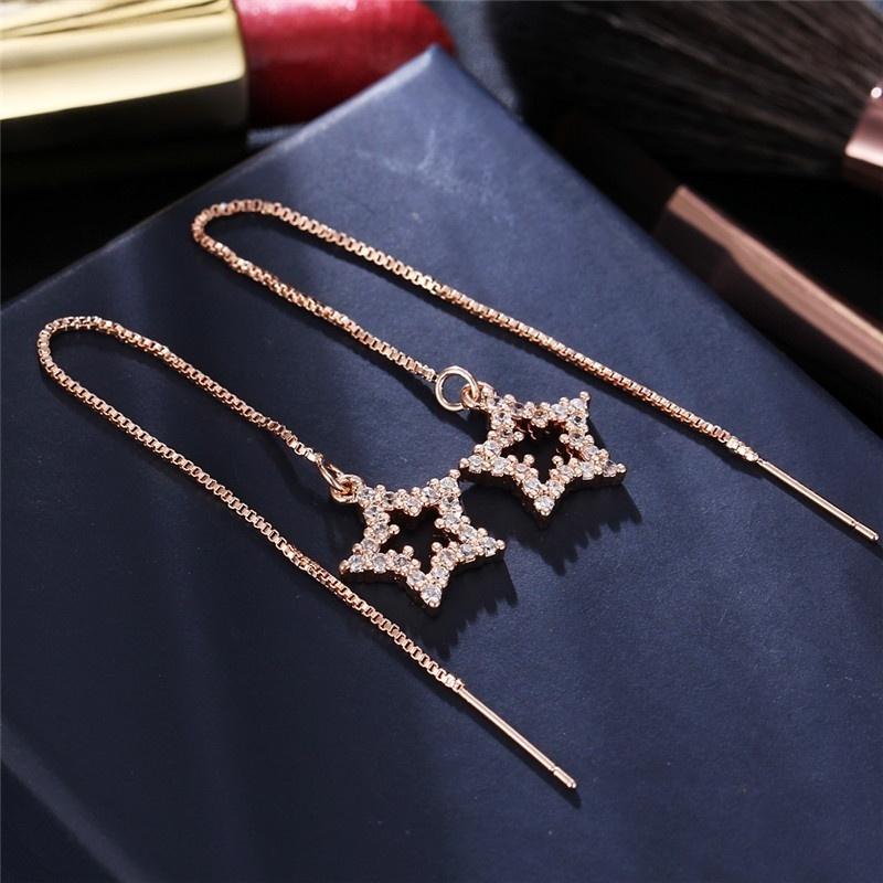 1 пара 3 стилей Кристалл Длинная цепочка кисточкой мотаться резьба серьги для женщин