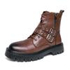 Hot Selling High-quality Workwear Boots Europe America Thick Soled Wear-resistant Men's Hiking Boots Leather Motorcycle Boots