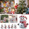 Christmas Snowman Pendant Hanging Ornament with Lanyard Easy To Hang Cartoon Acrylic Pendant Xmas Tree Decoration